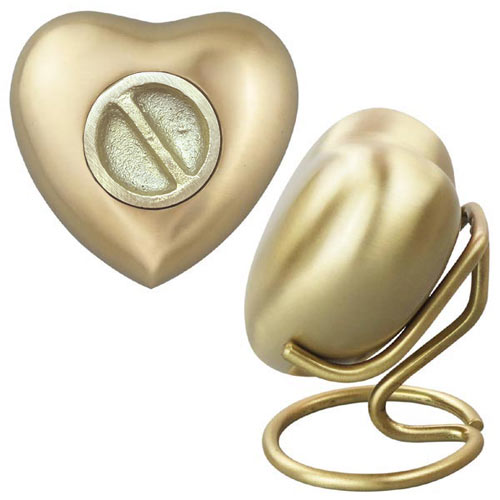 Personalised Keepsake Heart Pet Urn - Brass