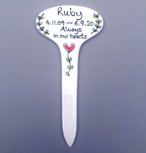 Ceramic Personalised Pet Grave Marker