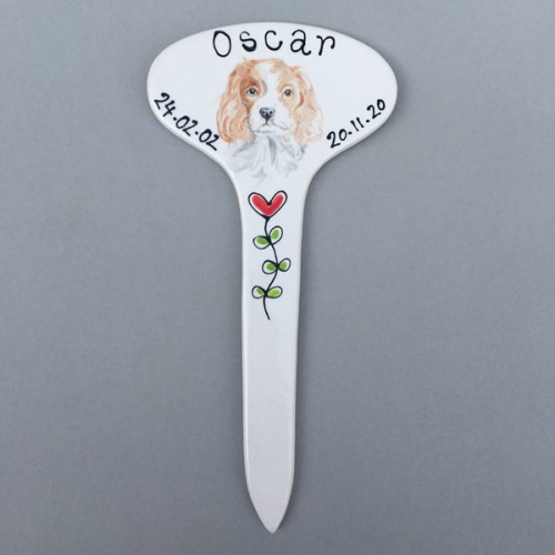 Ceramic Portrait Dog Grave Marker