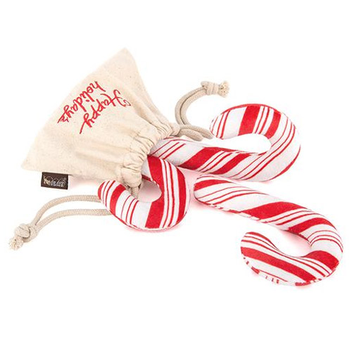 Festive Candy Canes Dog Toy