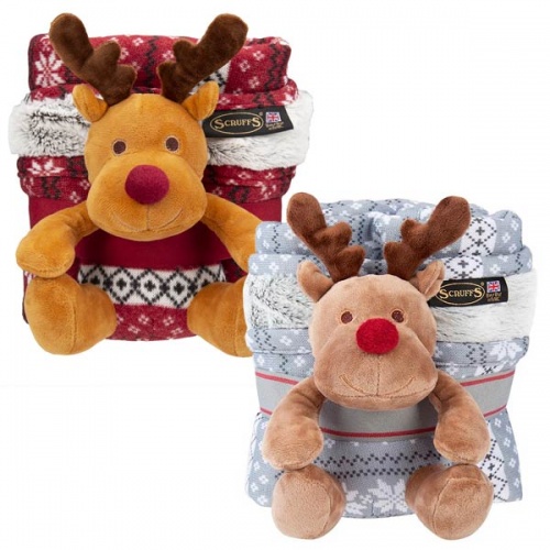 Dog Blanket & Reindeer Toy Gift Set