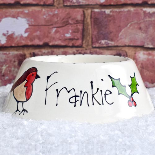 Personalised Christmas Dog Bowl - Slanted