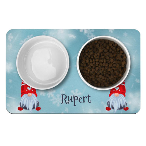 Personalised Gonk Dog Bowl Mat