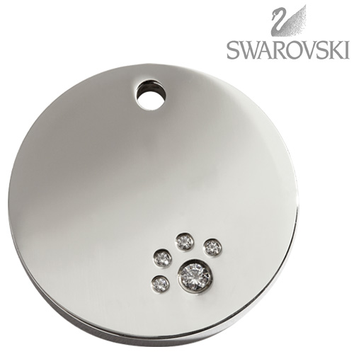 Swarovski Diamante Dog Tag - Large Circle