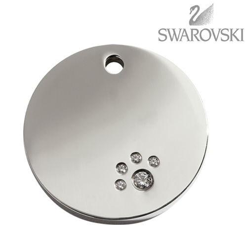 Swarovski Diamante Dog Tag - Medium Circle