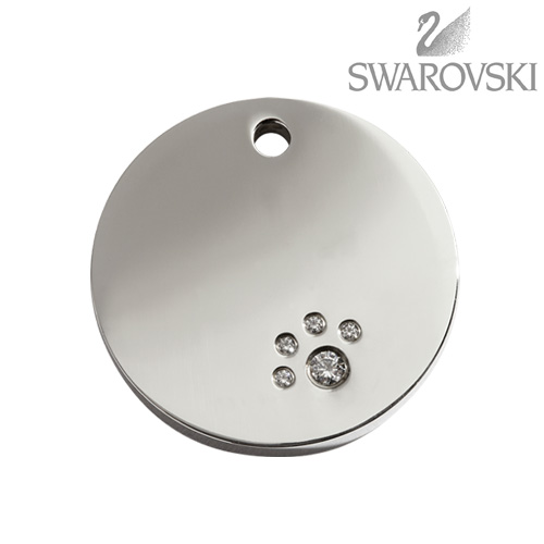 Swarovski Diamante Dog Tag - Small Circle