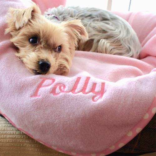 Personalised Dog Blankets Embroidered Name UK D for Dog