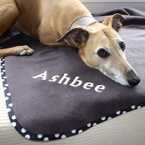 Personalised Dog Blankets Embroidered Name UK D for Dog