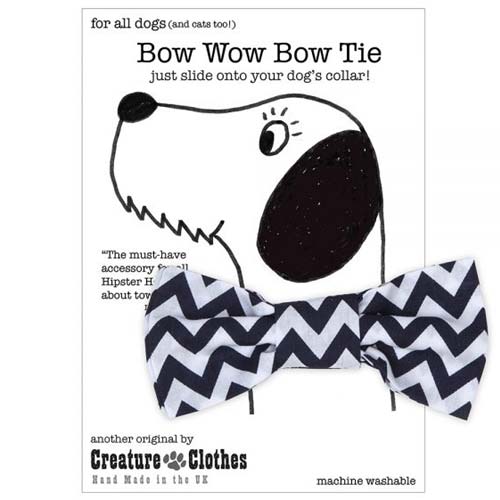 Dog Bow Tie - Navy Chevron