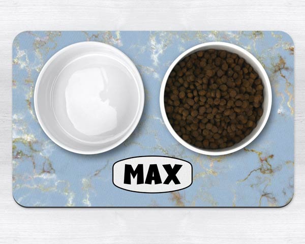 Personalised Dog Bowl Mat - Marble Effect