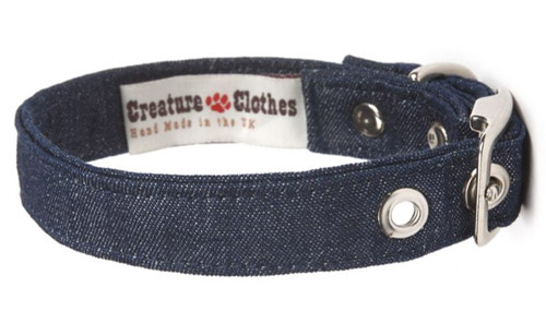 Fabric Dog Collar Denim Style