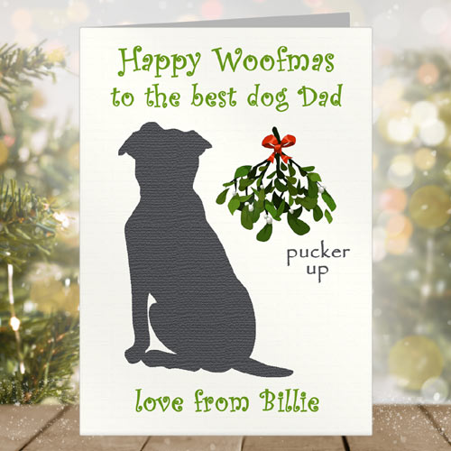 Dog Mum Dad Personalised Christmas Card