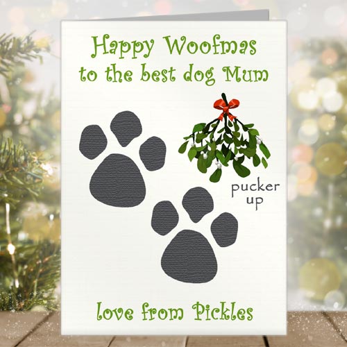 Dog Mum Dad Personalised Christmas Card