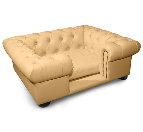 Balmoral Champagne Faux Leather Dog Sofa