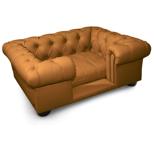 Balmoral Camel Faux Leather Dog Sofa