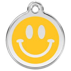 Large Dog ID Tag - Smiley Face