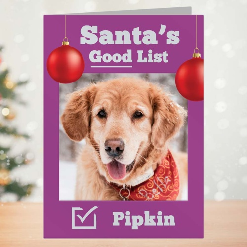 Dog Christmas Card - Santa's Good List