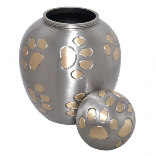 Dome Top Paw Print Pet Urns