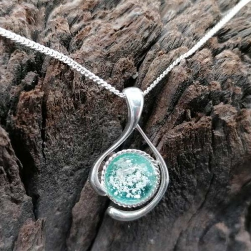 Eternity Ashes Silver Rope Edged Pendant