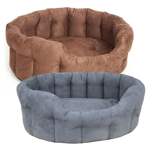 P&L Oval Softee Faux Suede Dog Bed