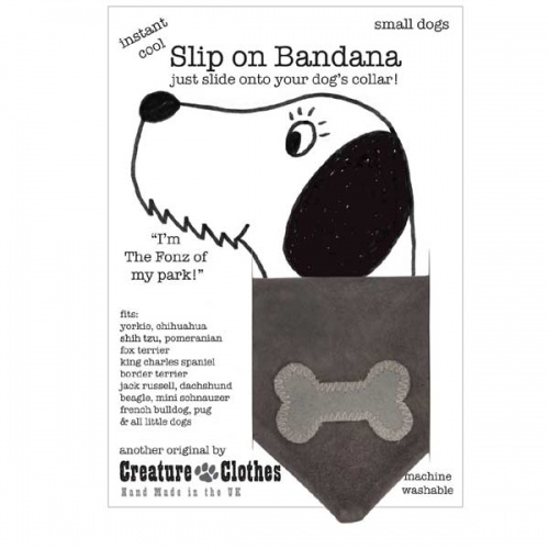 Faux Suede Grey Dog Bandanas