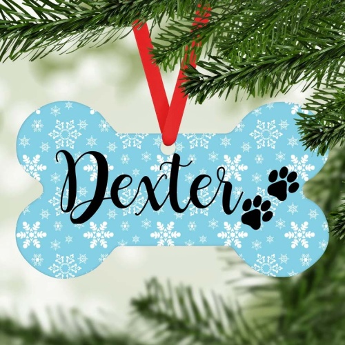 Personalised Bone Xmas Decoration - Snowflake