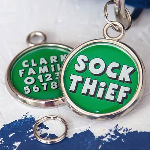 Funny Dog Tag - Sock Thief