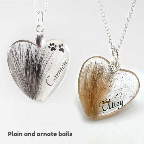Pet Fur or Ashes Memorial Necklace