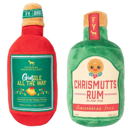 Christmas Rum or Gin Dog Toy