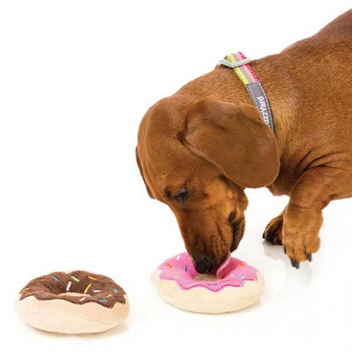 Plush donut dog toy deals