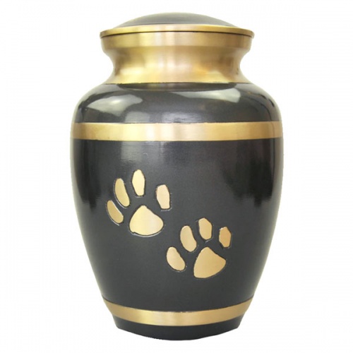 Golden Paw Print Dog Urn