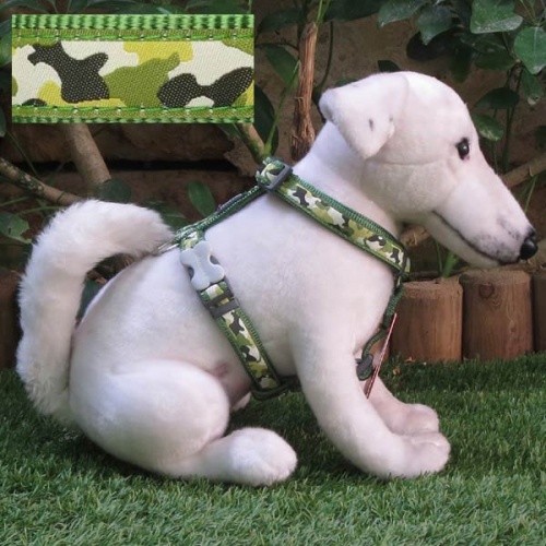 Red Dingo Green Camouflage Dog Harness