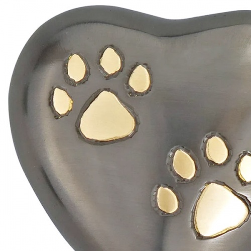 Heart Keepsake Pet Urns - Paw Prints