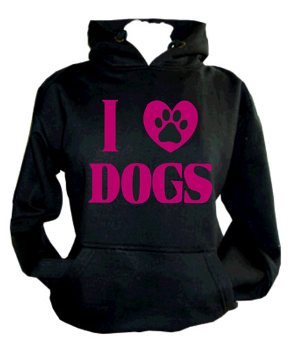Unisex Slogan Hoodie - I Love Dogs