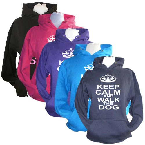 Unisex Slogan Hoodie - Keep Calm & Walk The Dog