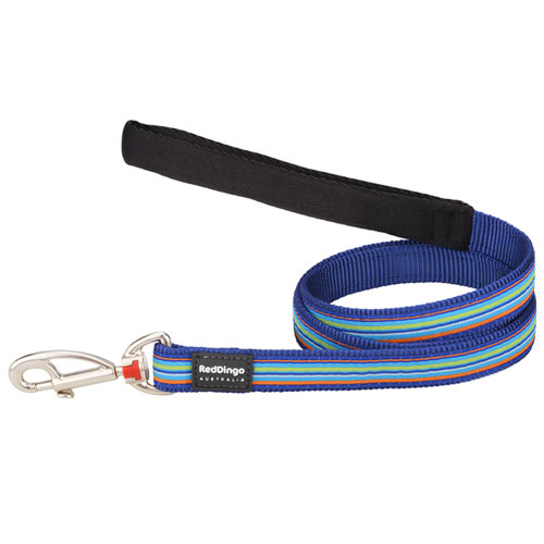 Red Dingo Dog Lead Horizontal Stripe