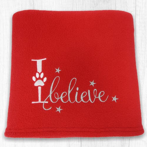 'I believe' Christmas Dog Blanket