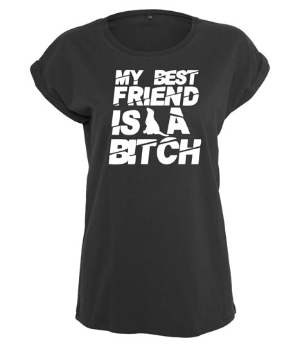 Women's Slogan Slouch Top - My Best Friend is a B*tch