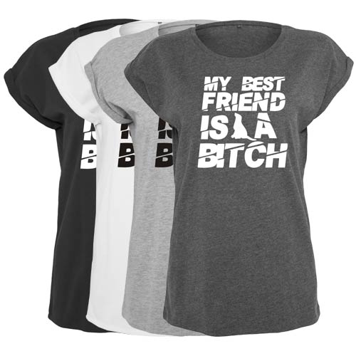 Women's Slogan Slouch Top - My Best Friend is a Bitch