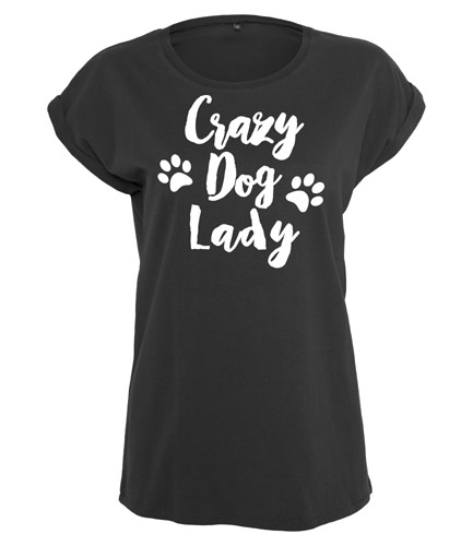 Women's Slogan Slouch Top - Crazy Dog Lady