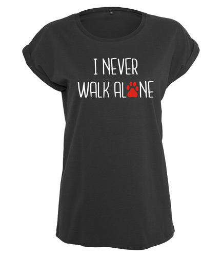 Women's Slogan Slouch Top - I Never Walk Alone