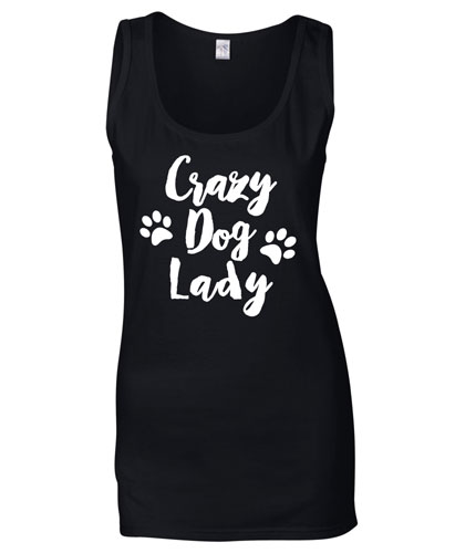 Women's Slogan Tank Top - Crazy Dog Lady