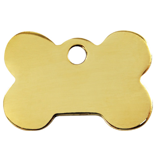 Plain Brass Dog Tag - Large Bone