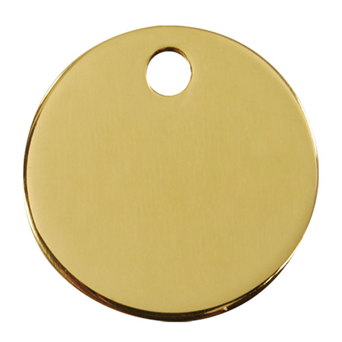 Plain Brass Dog Tag - Large Circle