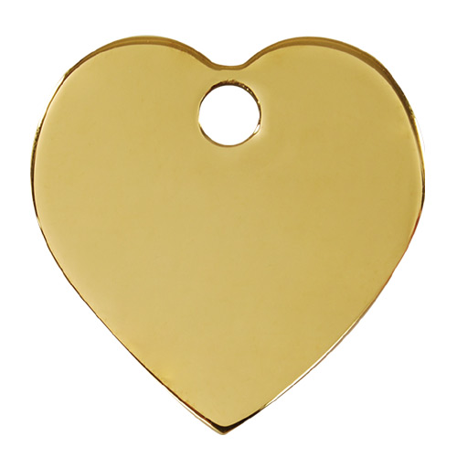 Plain Brass Dog Tag - Large Heart