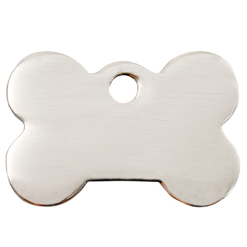 Plain Stainless Steel Dog Tag - Large Bone