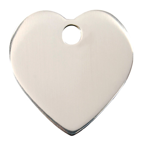 Plain Stainless Steel Dog Tag - Large Heart