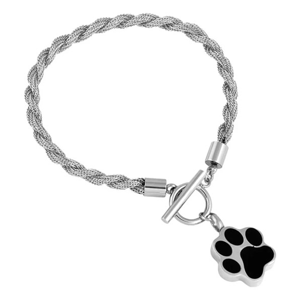 Urn Bracelet for Human Ashes Paw Print Beads Pet Cremation Jewelry   barehandsbraceletscom