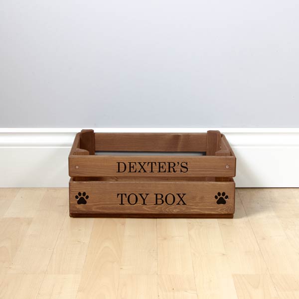 personalised wooden dog toy box