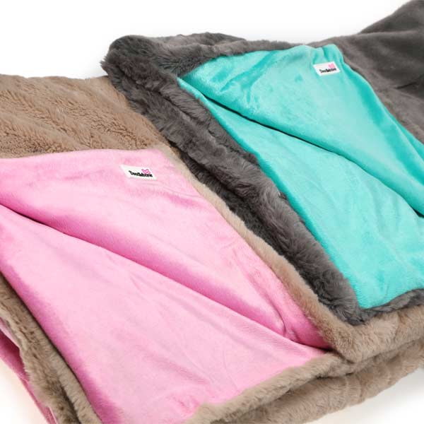 Doodlebone Originals Faux Fur Dog Blankets Pink or Blue